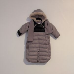 6-12M - 7AM - Grey Infant Puffer Snowsuit with Hood Puffer